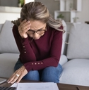 woman with stressful expression