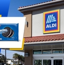 aldi store exterior and featured item