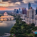 downtown austin, texas during sunset