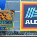 Aldi store exterior and featured item