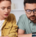 couple paying bills