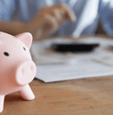 piggy bank on desk