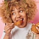 eats chicken nuggets