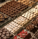 Detail view of different delicious chocolate