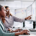 female corporate analyst