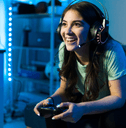 gamer with headset on