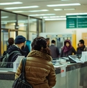 bustling immigration office