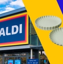 Aldi store exterior and featured item