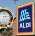 aldi store exterior and featured item