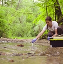 environmentalist taking sample