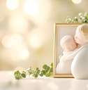 figurine of a mother holding her baby