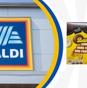 Aldi store exterior and featured item