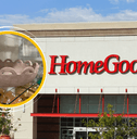 Collage of HomeGoods store front and ceramic bowl