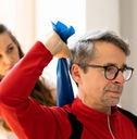 Man with occupational therapist