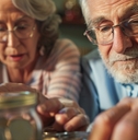 senior couple saving money
