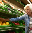 Senior woman grocery shopping