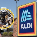 Aldi store exterior and featured item