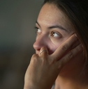 A woman looking concerned