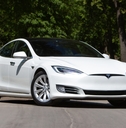 Tesla Model S 2022 at the rural road