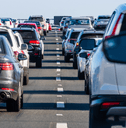 Cars stuck in traffic