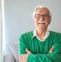 elderly man smiling face expression