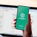 Man using ChatGPT in the mobile phone