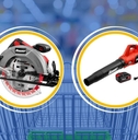 harbor freight tools and a blurry shopping cart