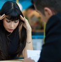 A woman frustrated at job