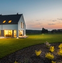 Modern house at night 
