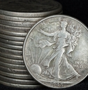 old coin on black background 