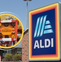 aldi store exterior and featured item