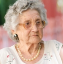 elderly woman wearing glasses