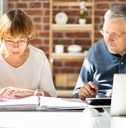 senior couple doing their finances