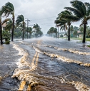 homes on flooded street