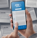 job search app on smartphone 