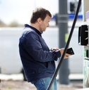 man filling gasoline fuel