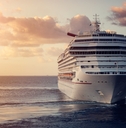 luxury cruise ship leaving port