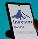 logo of Invesco on the screen