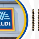 Aldi storefront with Halloween candles