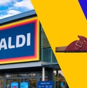 aldi store exterior and featured item