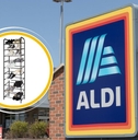 aldi store exterior and featured item