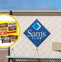 Sam's Club storefront with Mars candy collage