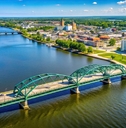 aerial view of the bridge over fox river
