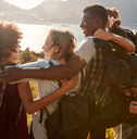 Group of friends traveling