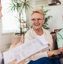 couple consulting with insurance agent