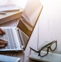 remote work on laptop 