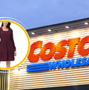Costco store and model wearing Costco dress