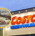 Costco storefront with Kirkland Signature bread collage