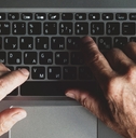 A person typing