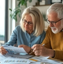 senior couple reviewing their retirement savings plan